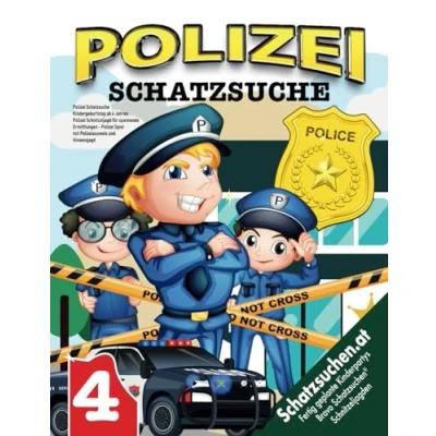 Abbildung von Polizei Schatzsuche Kindergeburtstag ab 4 Jahren: Schnitzeljagd für spannende Ermittlungen Spiel mit Polizeiausweis und Hinweisjagd (Bravo Schatzsuche)