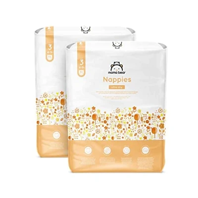 Abbildung von Amazon Marke: Mama Bear Ultra Dry Windeln Größe 3 (4 9 kg) MONATSBOX, Weiß, 172 Stück (2 Packungen mit 86)