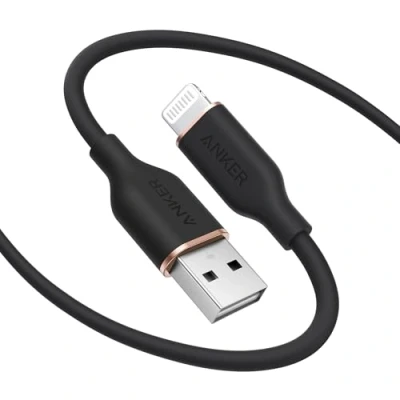 Abbildung von Anker Flow Kabel, USB Lightning robust und schnell, 1,8m A auf 2.0 Schnellladekabel für iPhone 14/13/12/iPad, iPod nano, AirPods mehr (Kabelorganizer inklusive)