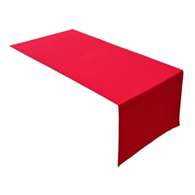 Abbildung von Lemos Home Hochwertiger Tischläufer Tischwäsche aus 100% Baumwolle Kollektion Konzept, Farbe &amp; Größe wählbar (Tischläufer 45x150cm, Rot)