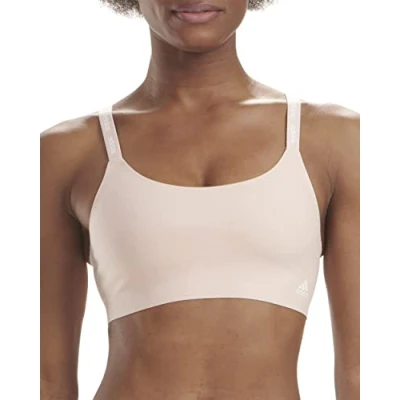 Abbildung von adidas Damen Bügelloser Lounge Mikro Flex Gepolsterter BH, Blickdicht, Peitsche/Weiß, small