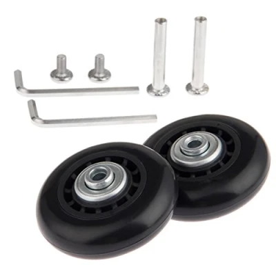 Abbildung von 2Set 60x18mm Gepäck Koffer Ersatzräder Ersatz Wheels mit Achsen Schraubenschlüssel Reparatur