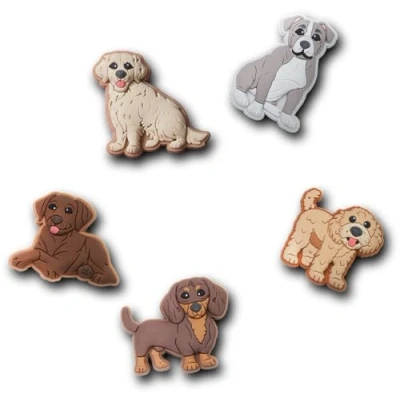 Abbildung von Crocs Unisex Erwachsene Doggie Doodle 5 Pack Schuhanhänger, Mehrfarbig