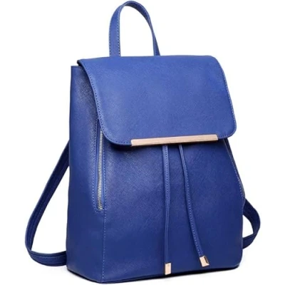 Abbildung von Miss Lulu Rucksack Damen Klein Wasserdicht Cityrucksack Backpack Women Modern PU Leder für Reisen Arbeit Schule (Marineblau)