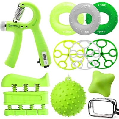 Abbildung von Handtrainer Fingertrainer 10er Set, Griffkraft trainer,Hand Training, Fingerhantel, Finger Trainingsgerät trainer, Massagebälle,Fingerdehner, Antistressbälle für Fitness Krafttraining Therapie
