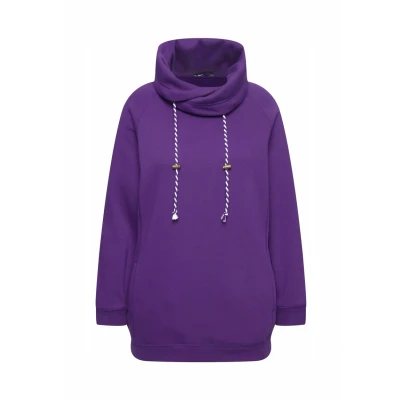 Abbildung von Ulla Popken GRÖSSEN MIT Raglanform BÜNDCHEN Lange ÄRMEL Sweatshirt, Damen, Größe: 54/56, Deep violet