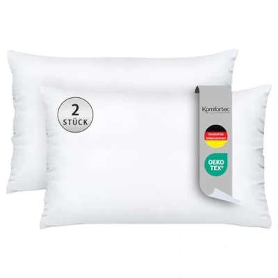 Abbildung von Komfortec Kopfkissen 50x75 cm 2er Set, Oeko TEX Zertifiziert Kissen mit 800g Kissenfüllung, Allergiker geeignet, Waschbar