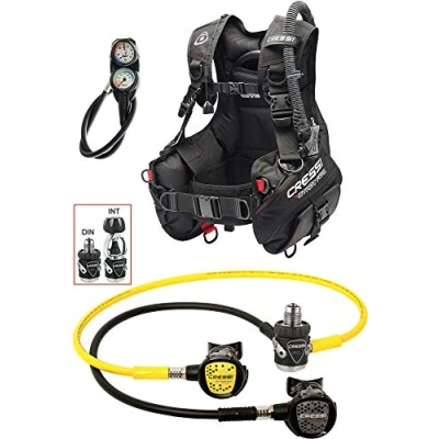 Abbildung von Cressi 1946 Tauch Scuba Diving Set Start Pro Din, Schwarz, M, IY721812