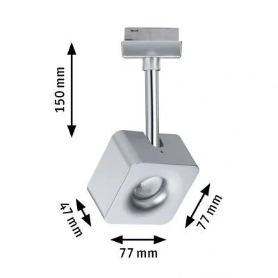 Abbildung von Paulmann Schienensystem Leuchten »URail Schienenspot Cube 540lm 8W 2700K 230V Chrom matt, Chrom«, (1 tlg.), dimmbar, Einzelspot