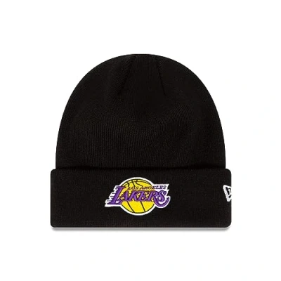Abbildung von New Era Los Angeles Lakers NBA League Essential Black Cuff Knit Beanie One Size