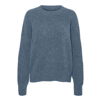 Abbildung von Vero Moda Vmboom Oneck NOOS Strickpullover, Damen, Größe: XL, China blue