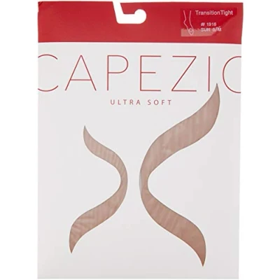 Abbildung von Capezio Women&#039;s Ultra Soft Transition Tight with Self Knit Waistband Strumpfhose, White (White), L/XL