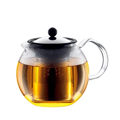 Abbildung von Bodum 1801 16 assam Teebereiter (French Press System, Permanent Edelstahlfilter, Glasgriff), 1,0 liters glänzend