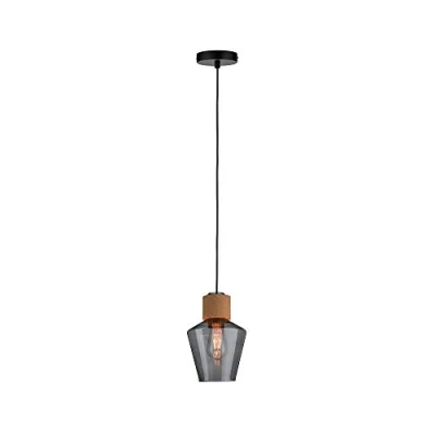 Abbildung von Paulmann 79740 Neordic Edla Pendelleuchte max. 1x20W Hängelampe für E27 Lampen Deckenlampe Rauchglas/Kork/Schwarz 230V ohne Leuchtmittel