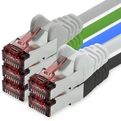 Abbildung von 1aTTack.de Cat6 Netzwerkkabel 5 X 1m Color 2 Ethernetkabel Lankabel Lan Netzwerk Kabel Sftp Pimf Patchkabel 1000 Mbit s