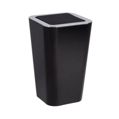 Abbildung von WENKO Kosmetikeimer Mod. Candy 6 Liter, Hygieneeimer, Badezimmer Mülleimer mit Schwingdeckel Abfalleimer aus Kunststoff, BPA frei, 18 x 28,5 cm, Schwarz