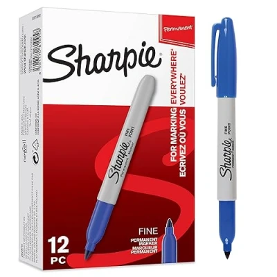 Abbildung von Sharpie Permanent Marker Stifte mit feiner Spitze Blau 12 Stück Market Set
