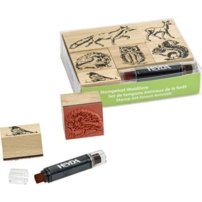 Abbildung von Heyda 204888695 Stempel Set (Waldtiere) Setgröße: 12 x 10 3 cm, 6 Holz