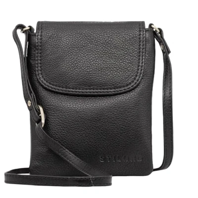 Abbildung von STILORD &#039;Ellis&#039; Handytasche zum Umhängen Leder Brustbeutel Kleine Ledertasche Umhängetasche für Smartphone und Geldbörse Cross Body Bag XS Vintage Leder, Farbe:schwarz