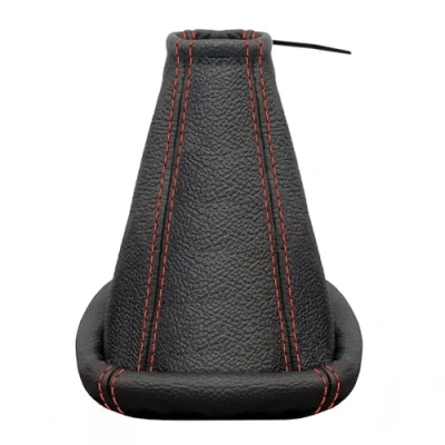 Abbildung von L&amp;P A0002 1 Schaltsack Schaltmanschette 100% Echtleder Leder Schwarz Naht Rot Ersatzteil für Corsa C