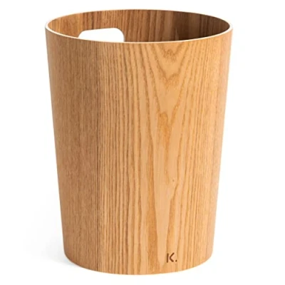 Abbildung von Kazai. Echtholz Papierkorb Börje Moderner Holz Mülleimer für Büro, Kinderzimmer, Schlafzimmer u.m. Esche