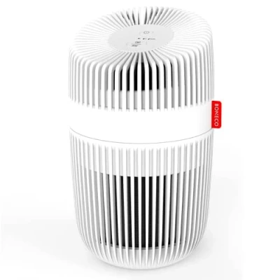 Abbildung von BONECO P130 Luftreiniger für Räume bis 15 m², mit drei Stufen HEPA Reinigung, reduziert Viren und Bakterien, weiß