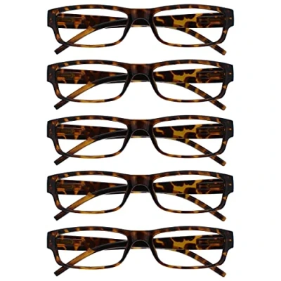 Abbildung von The Reading Glasses Company Die Lesebrille Unternehmen Braune Schildpatt Wert 5er Pack Leicht Herren Frauen RRRRR32 2 +3,00