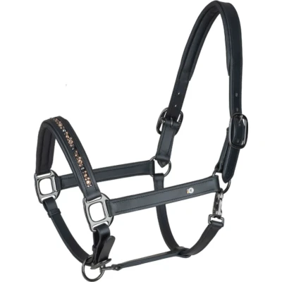 Abbildung von Waldhausen Lederhalfter Crystal Pony Schwarz / Grau