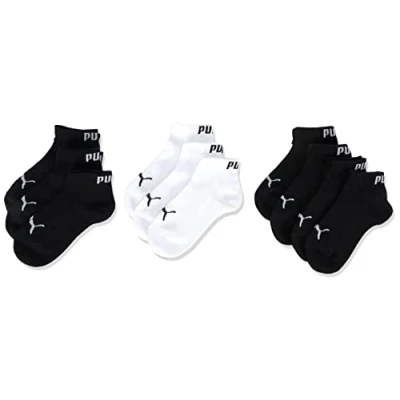 Abbildung von Puma Kinder Quarter Socken, Schwarz/Weiß, 31/34 (10er Pack)