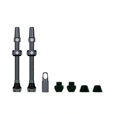 Abbildung von Muc Off Graue Presta Tubeless Ventile, 60 mm Hochwertige Anti Leck Fahrradventile mit integriertem Werkzeug zum Entfernen des Ventilkerns