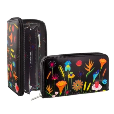 Abbildung von Pylones Geldbörse Reise Garten Blume 19 x 11 cm Stoff beschichtet