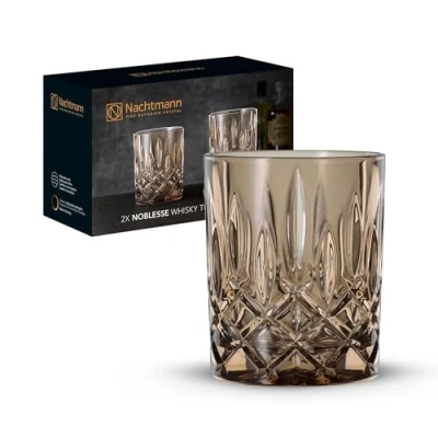 Abbildung von Nachtmann 2 teiliges Whiskybecher Set, Braune Whiskygläser, Kristallglas, 295 ml, Tobacco, Noblesse Vintage, 104246