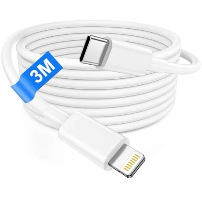 Abbildung von USB C Lightning Kabel 3M[Apple MFi Zertifiziert] für Apple iPhone 14 Pro Max/14 Plus/13/12/11/Mini/XR/XS/X/SE/8, Lange Schnellladekabel Ladekabel
