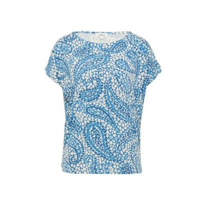 Abbildung von s.Oliver MIT ÜBERSCHNITTENEN Schultern Tshirt print, Damen, Größe: 40, Royalblau