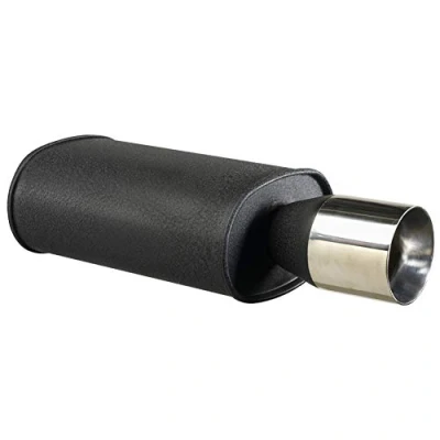 Abbildung von AUTO STYLE Stahl Sportauspuff universal 1x102mm Rund 63,5mm Anschluß