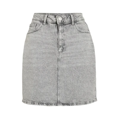 Abbildung von VILA Vikaja Skirt Jeansrock Light grey denim, Damen, Größe: 34, denim
