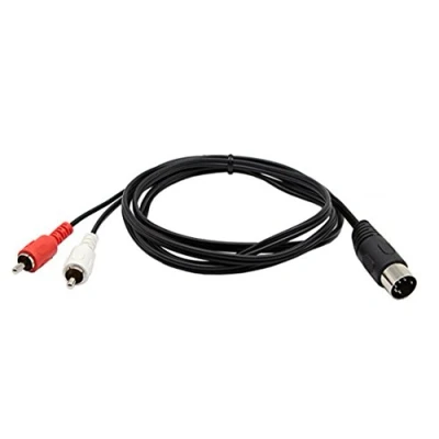 Abbildung von 5 Pin Din MIDI Kabel, CERRXIAN Stecker auf 2 Cinch Professionelles Audio Kabel für Bang &amp; Olufsen, Naim, Quad ... Stereo Systeme (DIN MALE 1.5m)