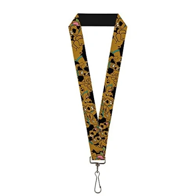 Abbildung von Buckle Down Lanyard, 2,54 cm, gestreift, Schwarz/Rot mehrfarbig Einheitsgröße