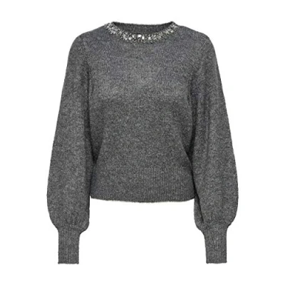 Abbildung von ONLY Onlelsa Strickpullover, Damen, Größe: Medium, Medium grey melange