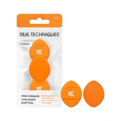 Abbildung von Real Techniques Mini Miracle Concealer Puff Trio, kleiner Make up für flüssige und cremige Foundation Concealer, zielgerichtetes Abdecken, 3 Stück