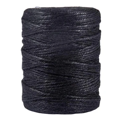Abbildung von Rayher Hobby 4200301 Jutegarn, 3fach, 3,5 mm ø, Spule 280 m, Farbe schwarz, Jute Schnur, Bindegarn, Bindeschnur, Dekokordel, Jutekordel