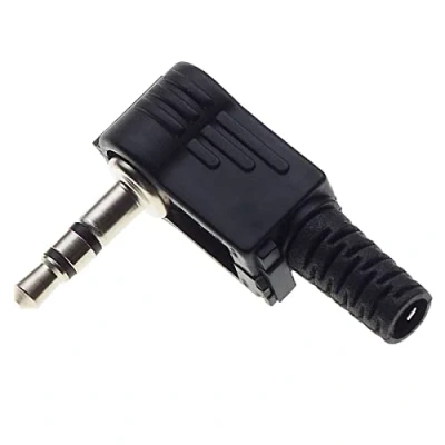 Abbildung von Keple 3,5 mm Klinkenstecker, Stereo 90 Grad 5 Stück, Kunststoffgriff Reparaturbuchse TS 3 polig männlich Löttyp DIY Audio Kabelstecker