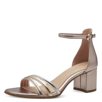 Abbildung von MARCO TOZZI Damen Pumps mit Riemen Blockabsatz Vegan, Mehrfarbig (Rose Met Comb), 38 EU