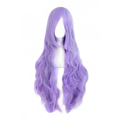 Abbildung von MapofBeauty 32&quot; Langes Haar Spirale lockige Cosplay Kostüm Perücke (helllila)