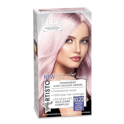 Abbildung von Permanente Haarfarbe Elea Professional color &amp; Care 120ml,professionelles Ergebnis,Grauhaarabdeckung,Angereichert mit Pflegekomplexen aus Ölen Long lasting hair (10.22 Super hellblond violett)