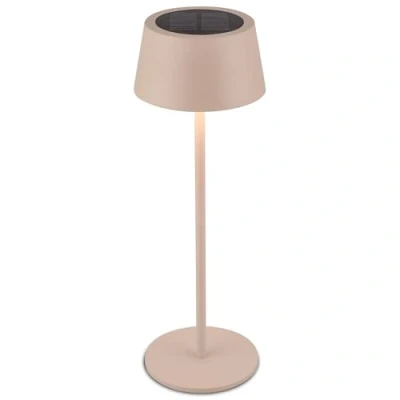 Abbildung von BRILONER LED Tischlampe kabellos IP44 mit Touch, CCT, dimmbar, Solar, Nachttischlampe, Leselampe, Lampe, Campinglampe, Tischleuchte, Akku Outdoor, 11,5x32 cm, Beige