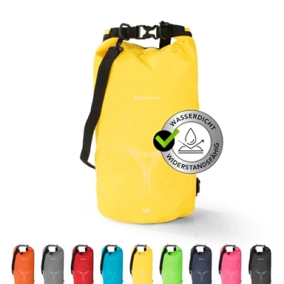 Abbildung von #DoYourSports Dry Bag Tasche 10L gelb Wasserdichter Rucksack Wasserfester Beutel &amp; Packsack Drybag ideal für Boot, Kajak, Angeln und Camping