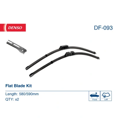 Abbildung von Scheibenwischer Denso DF 093 Flachbalkenwischblatt AUDI: A8 D3