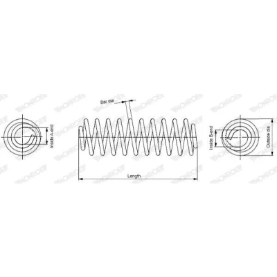 Abbildung von MONROE SP4036 Fahrwerksfeder KIA: Picanto II