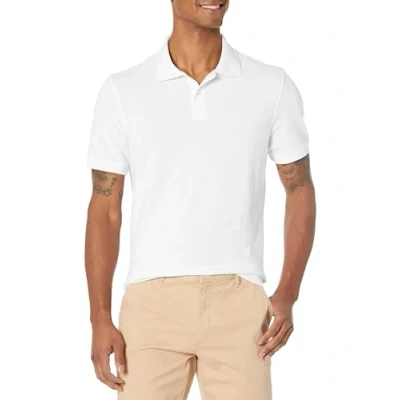 Abbildung von Amazon Essentials Herren Piqué Poloshirt aus Baumwolle, Schmale Passform, Weiß, L